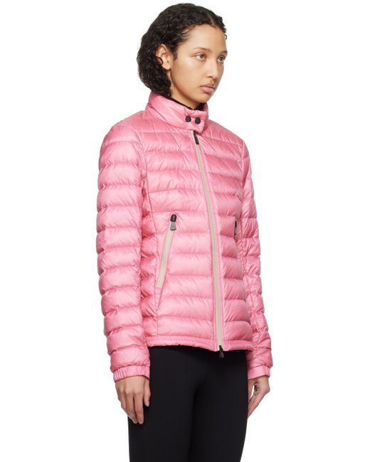 Moncler Pink Logo-Patch Padded-Design Jacket