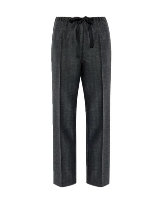 Forte_forte Gray Herringbone Pattern Trousers for men