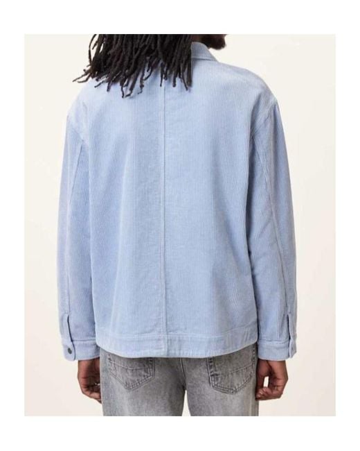 AllSaints Blue Castleford Corduroy Shirt for men