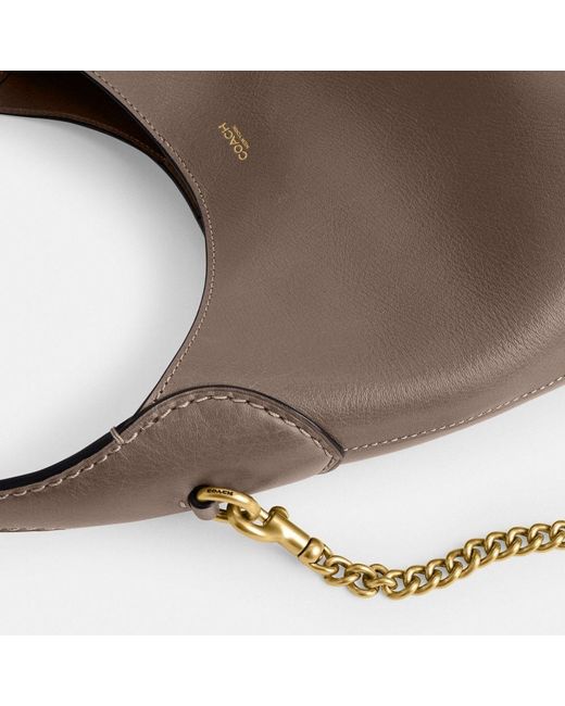 COACH Brown Brooklyn 23 Logo Printed Shoulder Bag