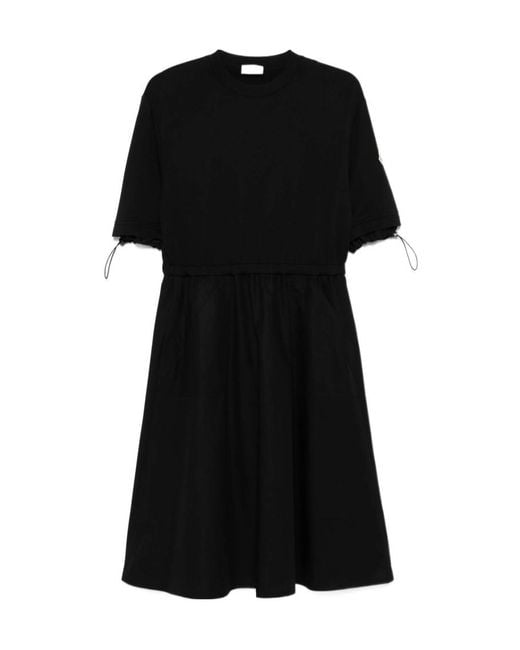 Moncler Black Contras-Panel Midi Dress