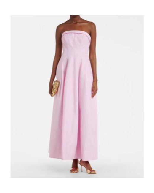 Jonathan Simkhai Pink Avril Cotton-Blend Bustier Gown