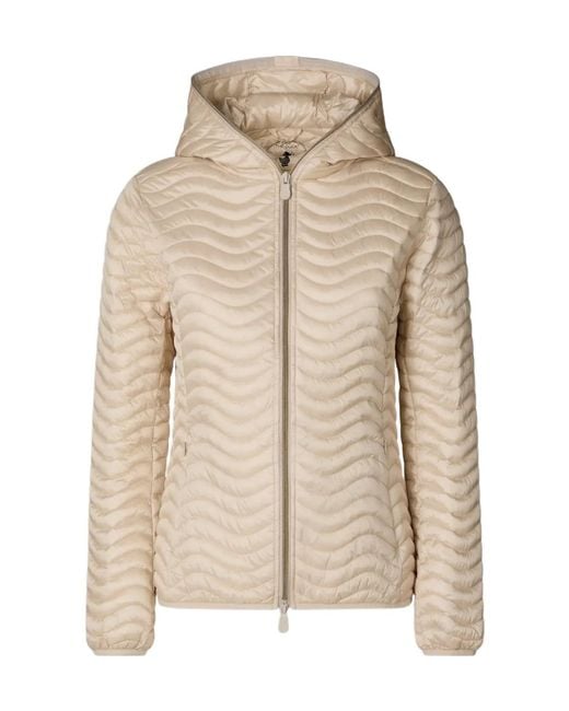 Save The Duck Natural Quilted Hooded Jacket