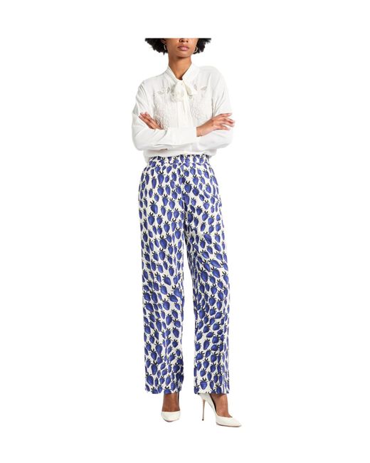 Burberry Blue Print Casual Trousers