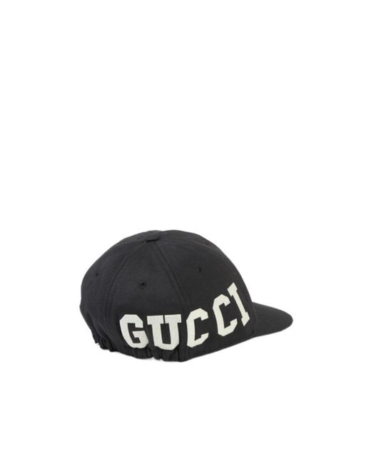 Gucci Black Logo Printed Baseball Cap for men