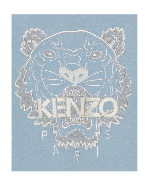 KENZO Blue Embroidered-Design Long-Sleeve Top