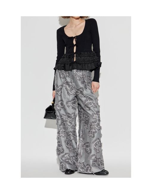 Ganni Gray Vintage Effect Trousers