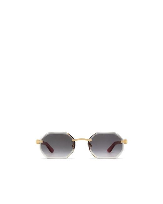Cartier White Geometric Frame Sunglasses for men