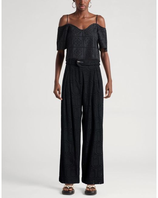 Farm Rio Black Plain Colour Flared Trouser