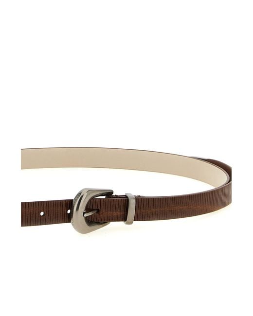 Brunello Cucinelli White Carved Buckled Belt