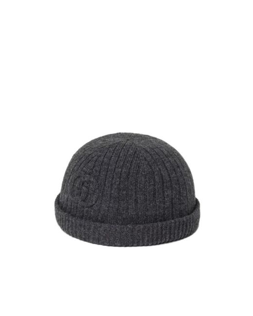 Gucci Gray Rib Knit Wool Hat for men