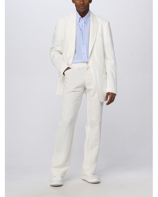 Etro White Single-Breasted Blazer for men
