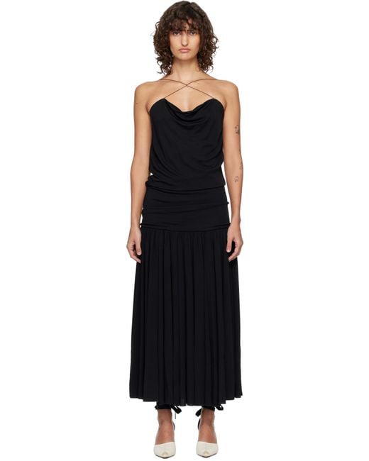 Jacquemus Black The Abiha Gathered Waist Dress