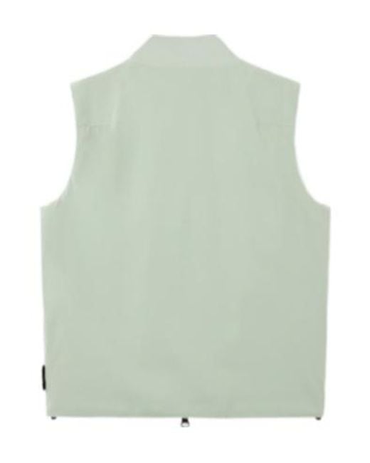 Stone Island Green Logo Patch Zipped Vest for men