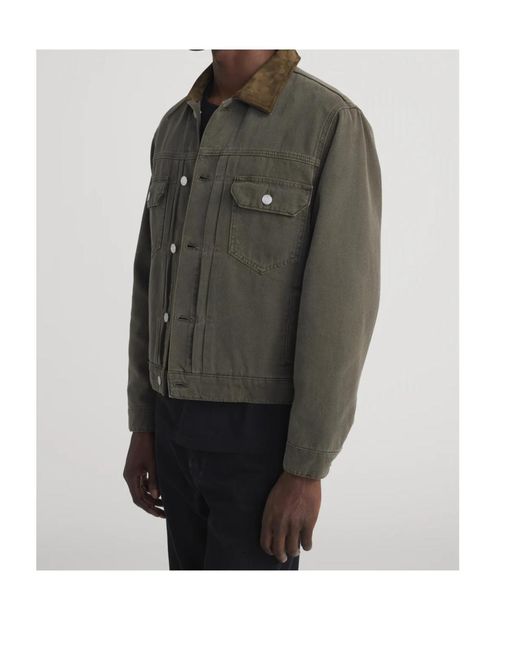 FRAME Green Chest-Pockets Collared Jacket for men