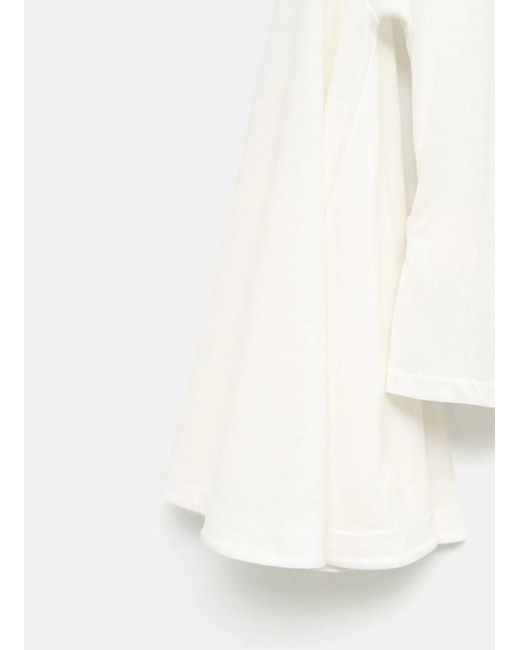 Jacquemus White Long-Sleeved Tie Blouse