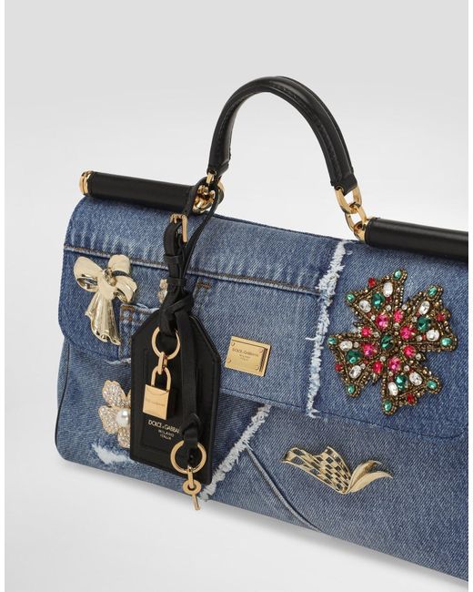 Dolce & Gabbana Blue My Sicily Tote Bag