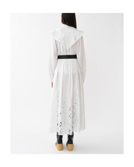 Chloé White Chloé Embroidered Mid-Length Skirt