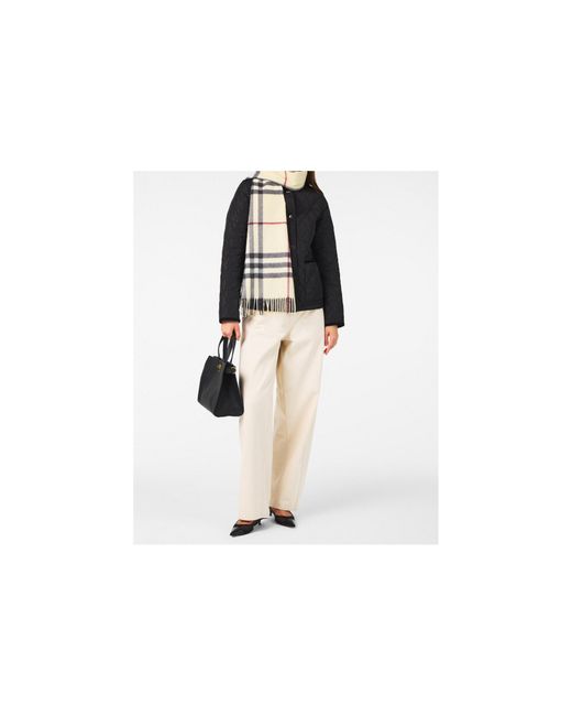 Burberry White Medium-Thickness Scarf With Tassel Trim
