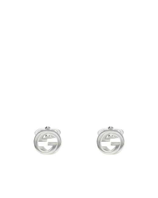 Gucci White Interlocking Cufflinks for men