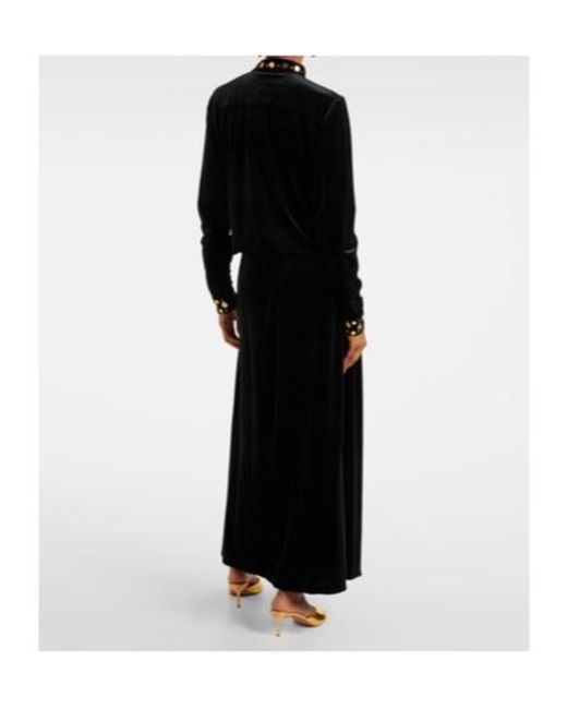 Dodo Bar Or Black Arol Studded Velvet Maxi Dress