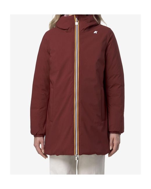 K-Way Red Sophie Hooded Reversible Parka