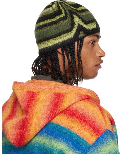 ANDERSSON BELL Green Painted Wool Hat for men