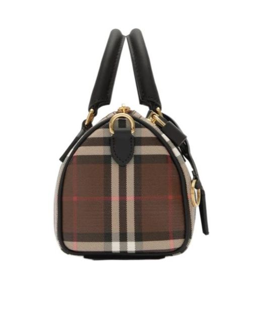 Burberry Black Mini Check Bowling Bag