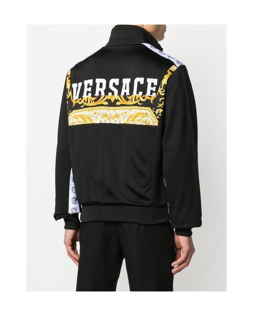 Versace Black Barocco Logo Print Jacket for men