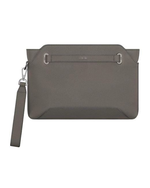Dior Gray Normandie A5 Triangle Pouch for men