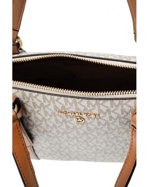 MICHAEL Michael Kors Brown Sullivan Logo Plaque Small Tote Bag