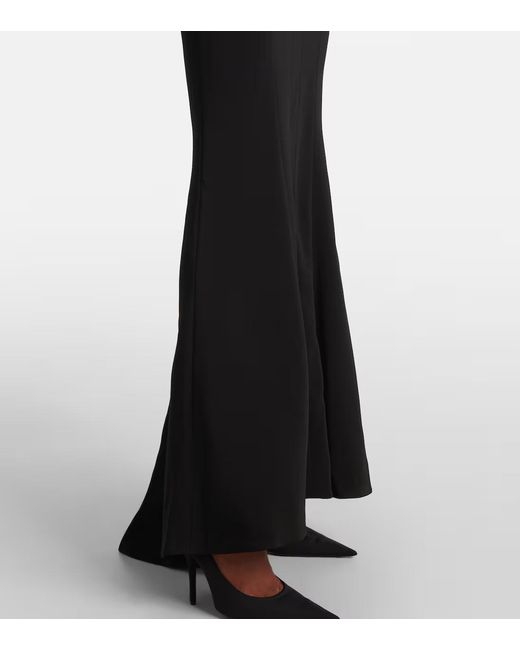Mugler Black Asymmetric Crepe Dress Skirt