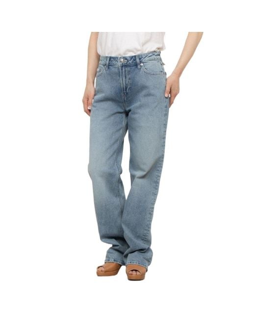 Calvin Klein Blue Waistband Denim Trousers