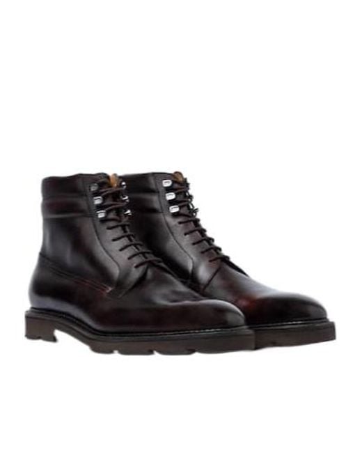 John Lobb Black Alder Leather Lace-Up Boots for men