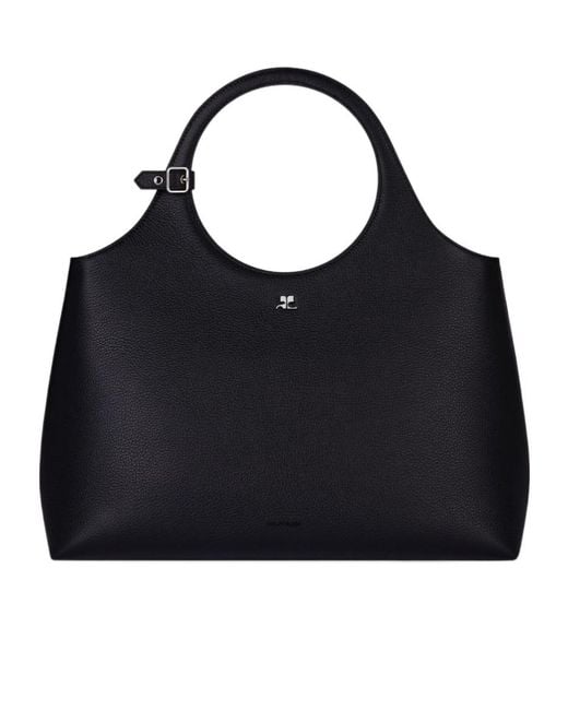 Courreges Black Courrèges Holy Day Logo Detailed Shoulder Bag
