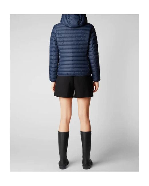 Save The Duck Blue Daisy Hooded Puffer Jacket