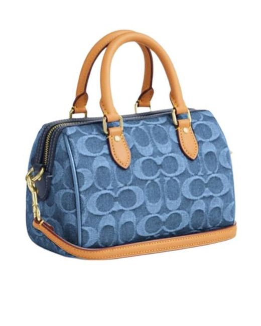 COACH Blue Mini Rowan Crossbody Bag