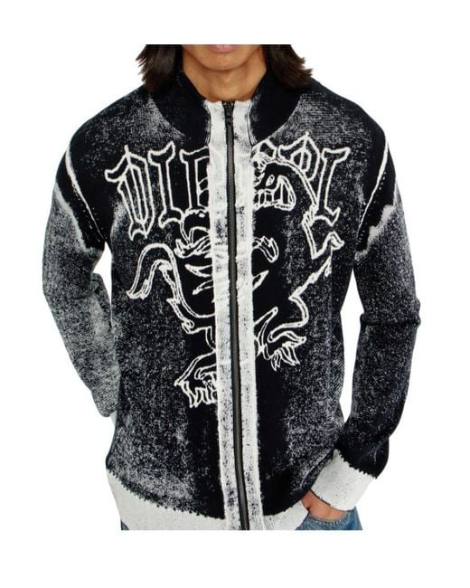 DIESEL Black K Lauros Graphic Zip Cardigan for men