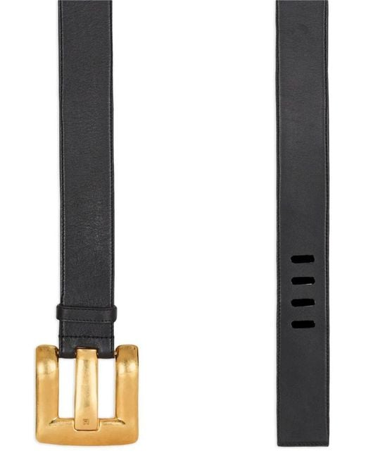 Balmain White Anthem Buckle Belt