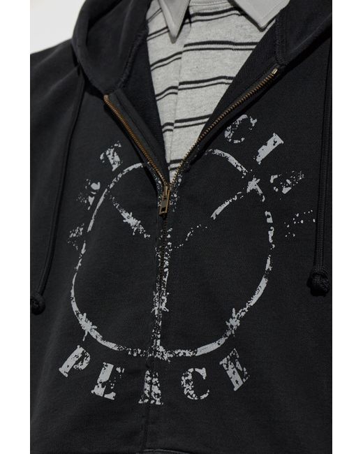 Vetements Black Long-Sleeved Hooded Sweatshirt for men