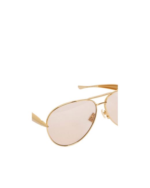 Bottega Veneta White Eyewear Aviator Frame Sunglasses