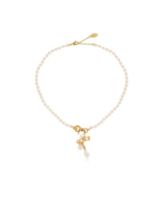 Vivienne Westwood White Claude Embellished Necklace