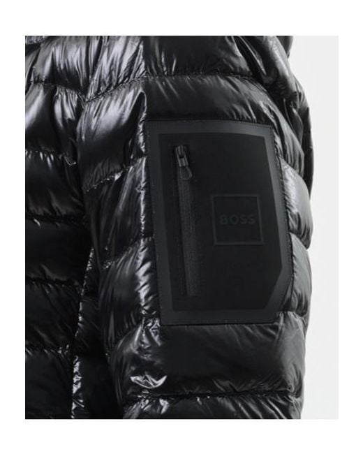 Boss Black Hooded Zip-Up Jacket for men