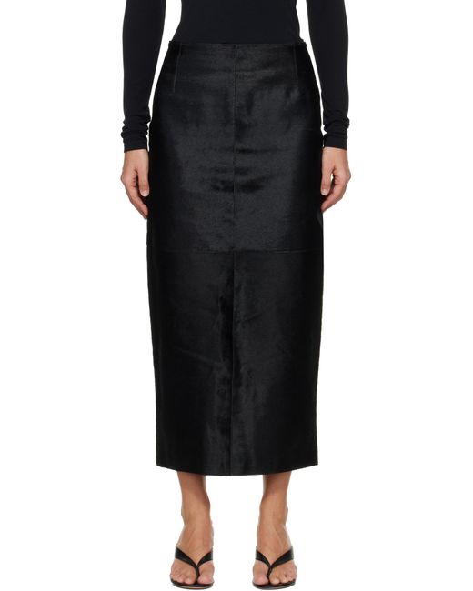 Nour Hammour Black Midi Skirt