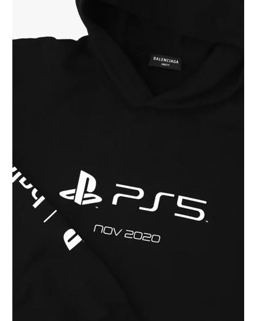 Balenciaga Black X Sony Playstation 5 Oversized Hoodie for men