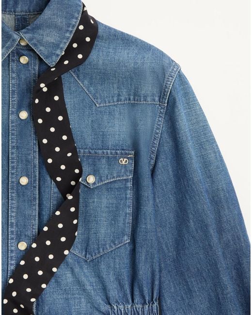 Valentino Blue Midi Denim Dress