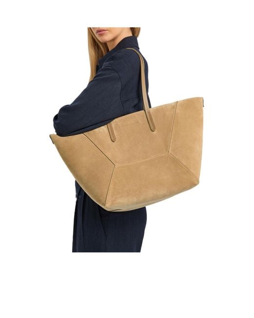 Brunello Cucinelli Natural Suede Tote Bag