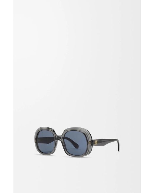 Loewe Blue Mini Anagram Steps Square Sunglasses