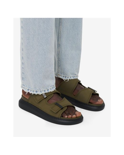 McQueen Brown Hybrid Slip-On Slides for men