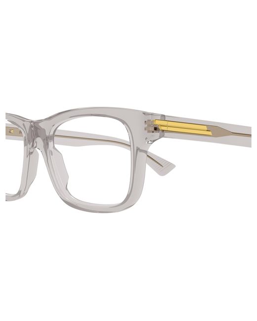 Bottega Veneta White Eyewear Rectangle Frame Glasses for men